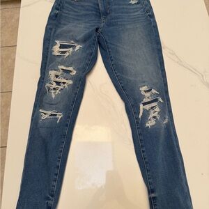 American Eagle Outfitters Ripped Blue Skinny Jeans